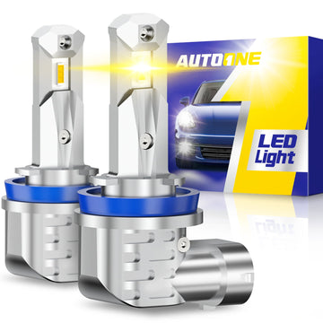 Autoone Headlight Bulb H11 H8 H9 LED Bulbs 6000K Gold Yellow 12000LM Fog Light Bulbs